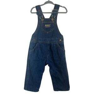 OshKosh B'gosh‎ 24M Denim Overalls USA Made Vintage Kids Blue Jean Bibs Classic
